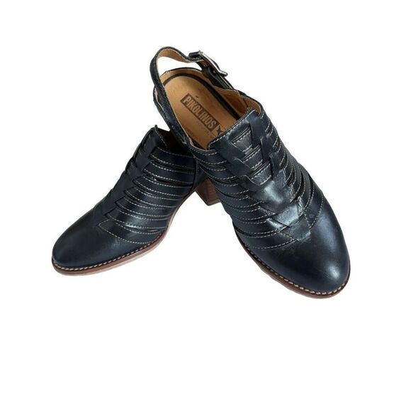 PIKOLINOS 35 US6 Andorra Brandy Block Heel Sling Back Shoes - Picture 1 of 12